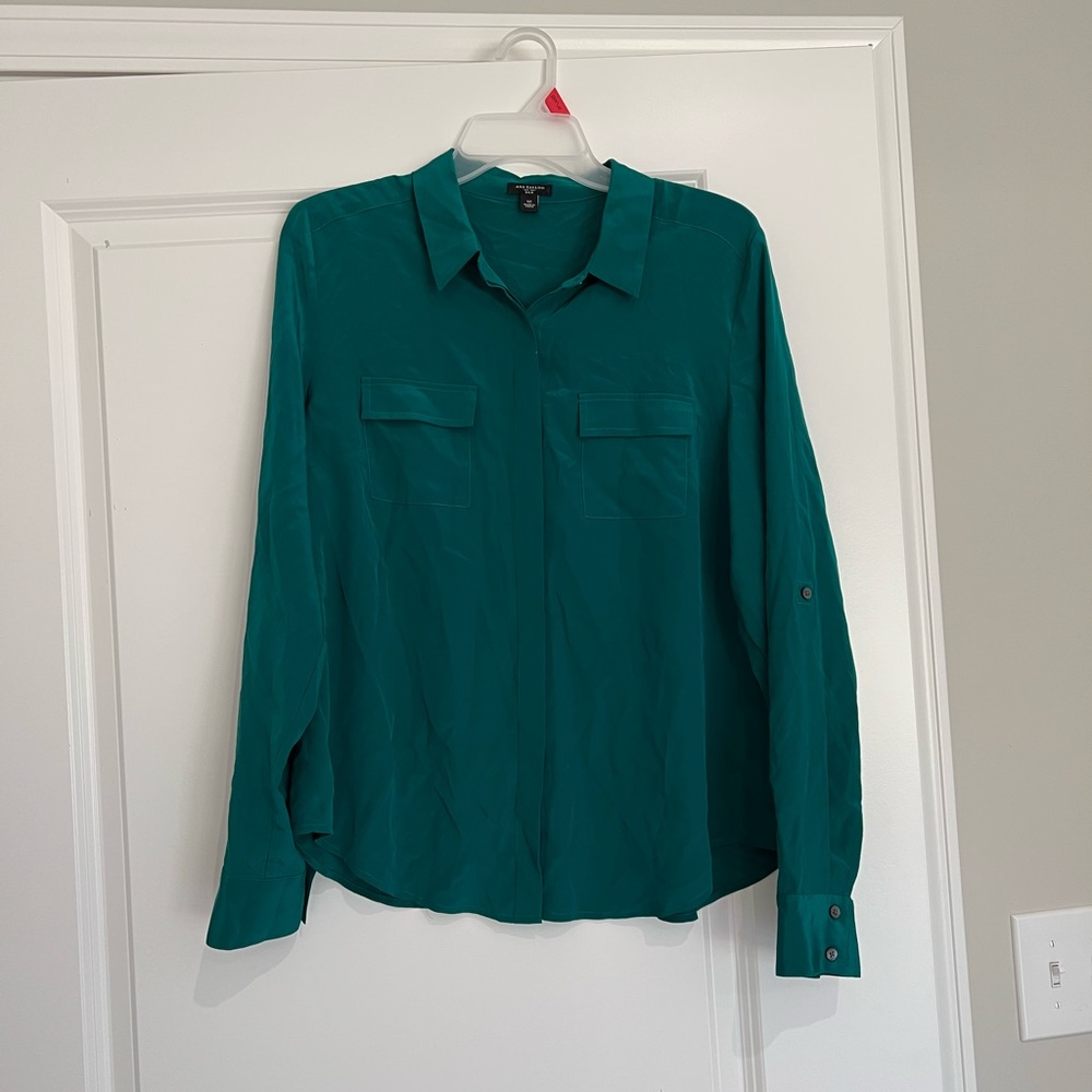 Beautiful Womens 100% Silk Ann Taylor Blouse